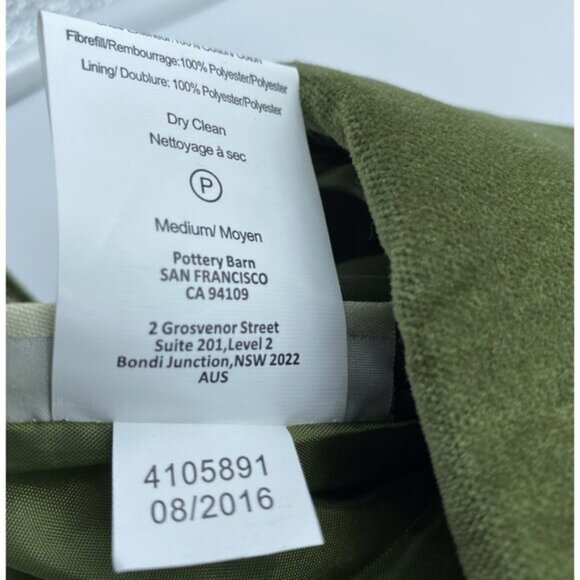 Pottery Barn Georgia Velvet Stocking Christmas Holiday Xmas Monogram Cream Green - Picture 7 of 9